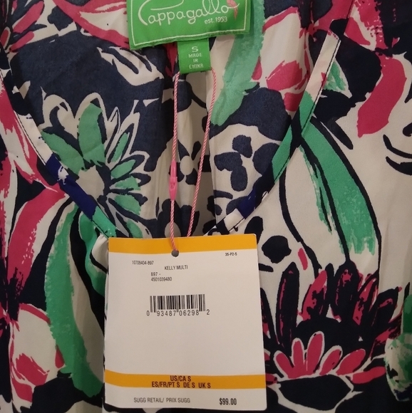 Cappagallo Floral Fairycore Tunic Boho Blouse Shirt NWT Size S - Picture 3 of 5